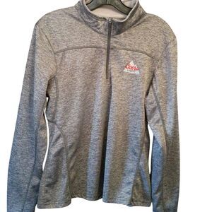 Coors Light Gray 1/4 Zip-Up Pullover Top Size Large Beer Silver Bullet